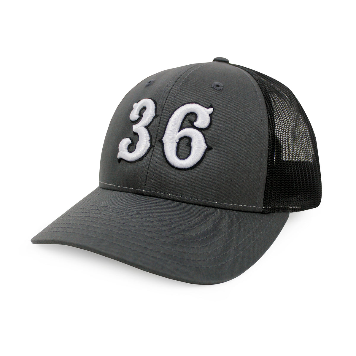 Richardson 115 Low Profile Trucker Mesh Hat (Snapback) w/ Old School 3D Font